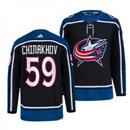 Columbus Blue Jackets Trikot Yegor Chinakhov 59 Adidas 2022-23 Schwarz Reverse Retro 2.0 Authentic - Herren